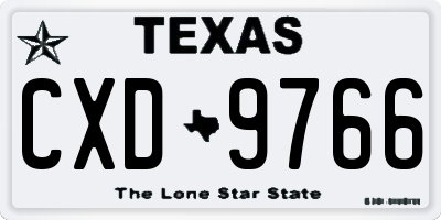 TX license plate CXD9766