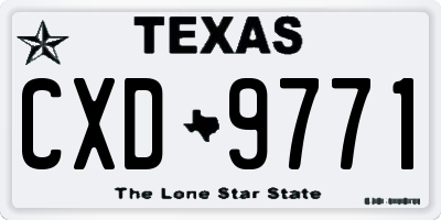 TX license plate CXD9771
