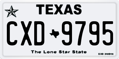TX license plate CXD9795