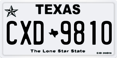TX license plate CXD9810