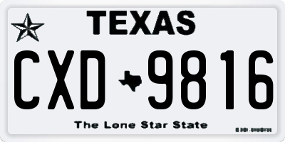 TX license plate CXD9816