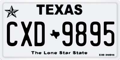 TX license plate CXD9895