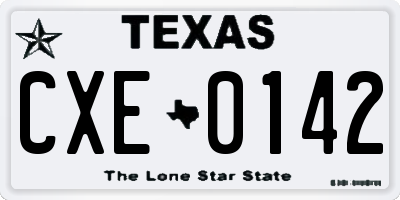 TX license plate CXE0142