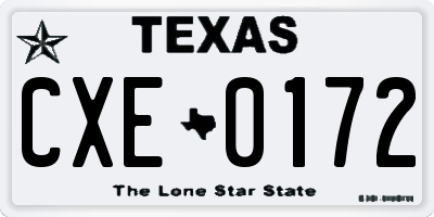 TX license plate CXE0172