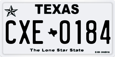 TX license plate CXE0184