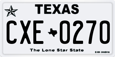 TX license plate CXE0270