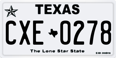 TX license plate CXE0278