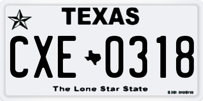 TX license plate CXE0318