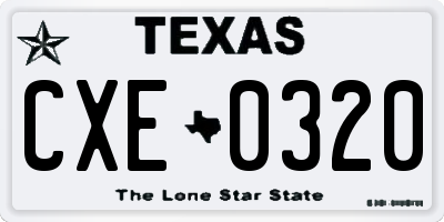 TX license plate CXE0320