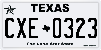 TX license plate CXE0323