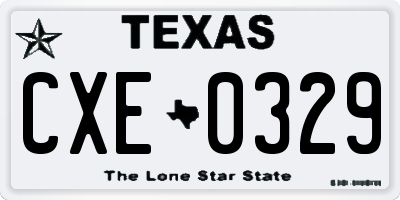 TX license plate CXE0329