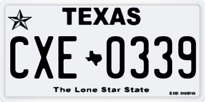 TX license plate CXE0339