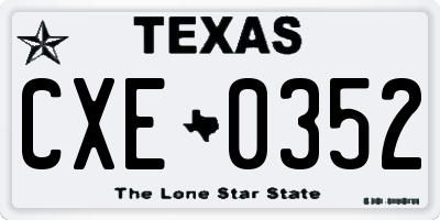 TX license plate CXE0352
