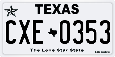 TX license plate CXE0353