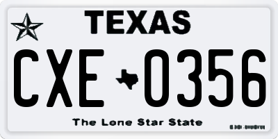 TX license plate CXE0356