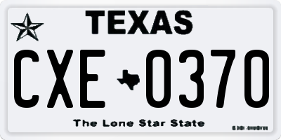 TX license plate CXE0370