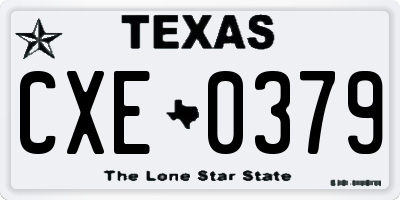 TX license plate CXE0379