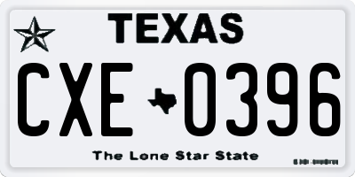 TX license plate CXE0396