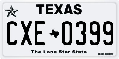 TX license plate CXE0399