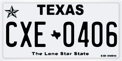 TX license plate CXE0406