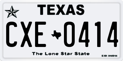 TX license plate CXE0414