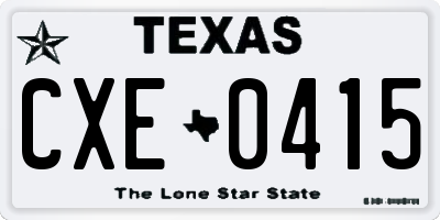 TX license plate CXE0415