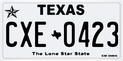 TX license plate CXE0423