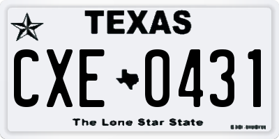 TX license plate CXE0431
