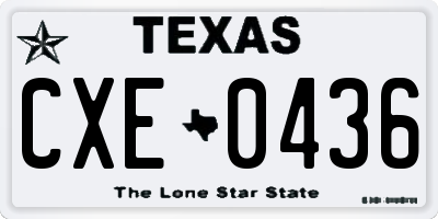 TX license plate CXE0436