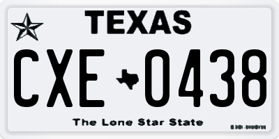 TX license plate CXE0438