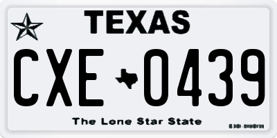 TX license plate CXE0439