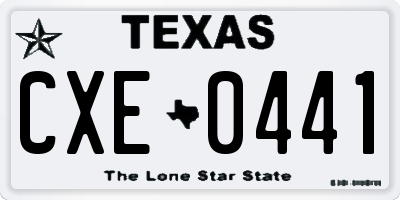 TX license plate CXE0441