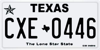 TX license plate CXE0446