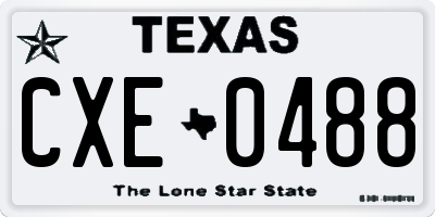 TX license plate CXE0488