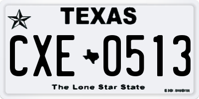 TX license plate CXE0513