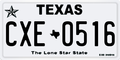 TX license plate CXE0516