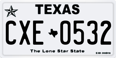 TX license plate CXE0532