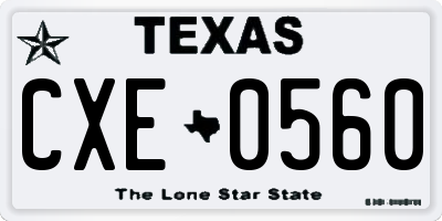 TX license plate CXE0560