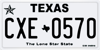 TX license plate CXE0570