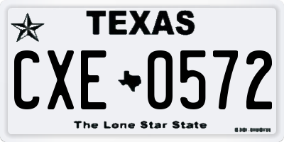 TX license plate CXE0572