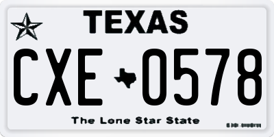 TX license plate CXE0578