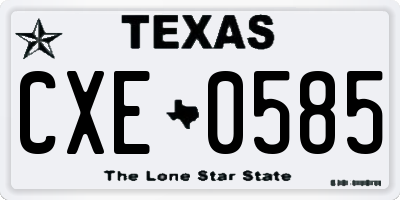 TX license plate CXE0585