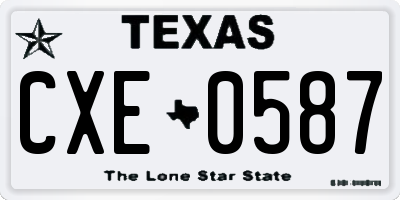 TX license plate CXE0587