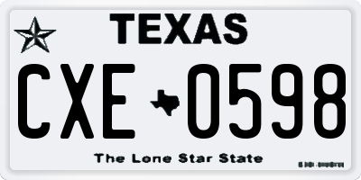 TX license plate CXE0598