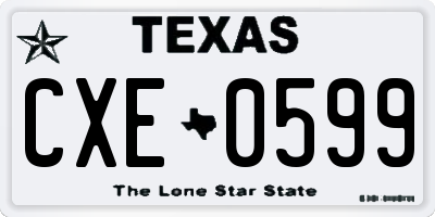 TX license plate CXE0599