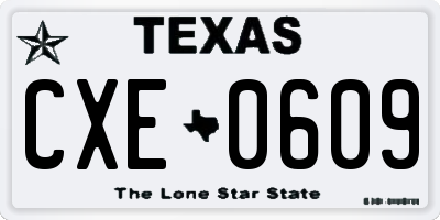 TX license plate CXE0609