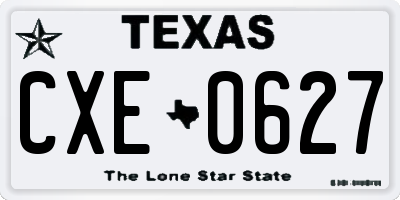 TX license plate CXE0627