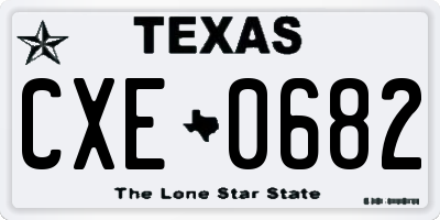 TX license plate CXE0682