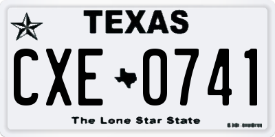 TX license plate CXE0741
