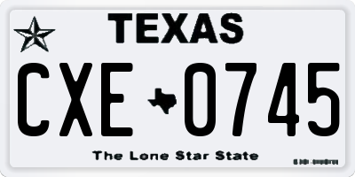TX license plate CXE0745
